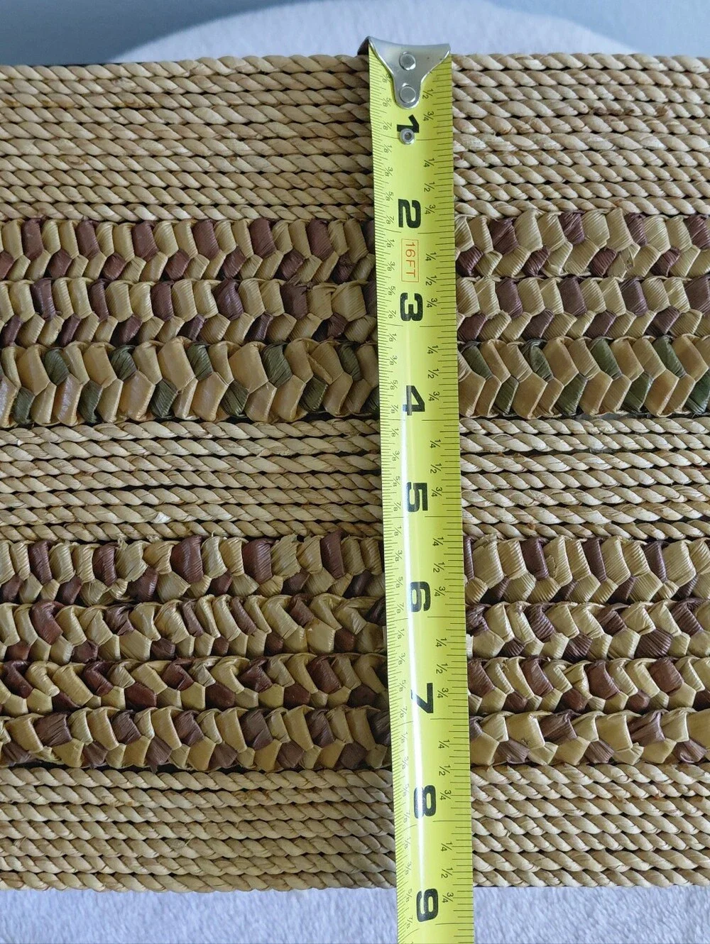 Rare Made in Phillipines wood And Rattab basket Boho Statement